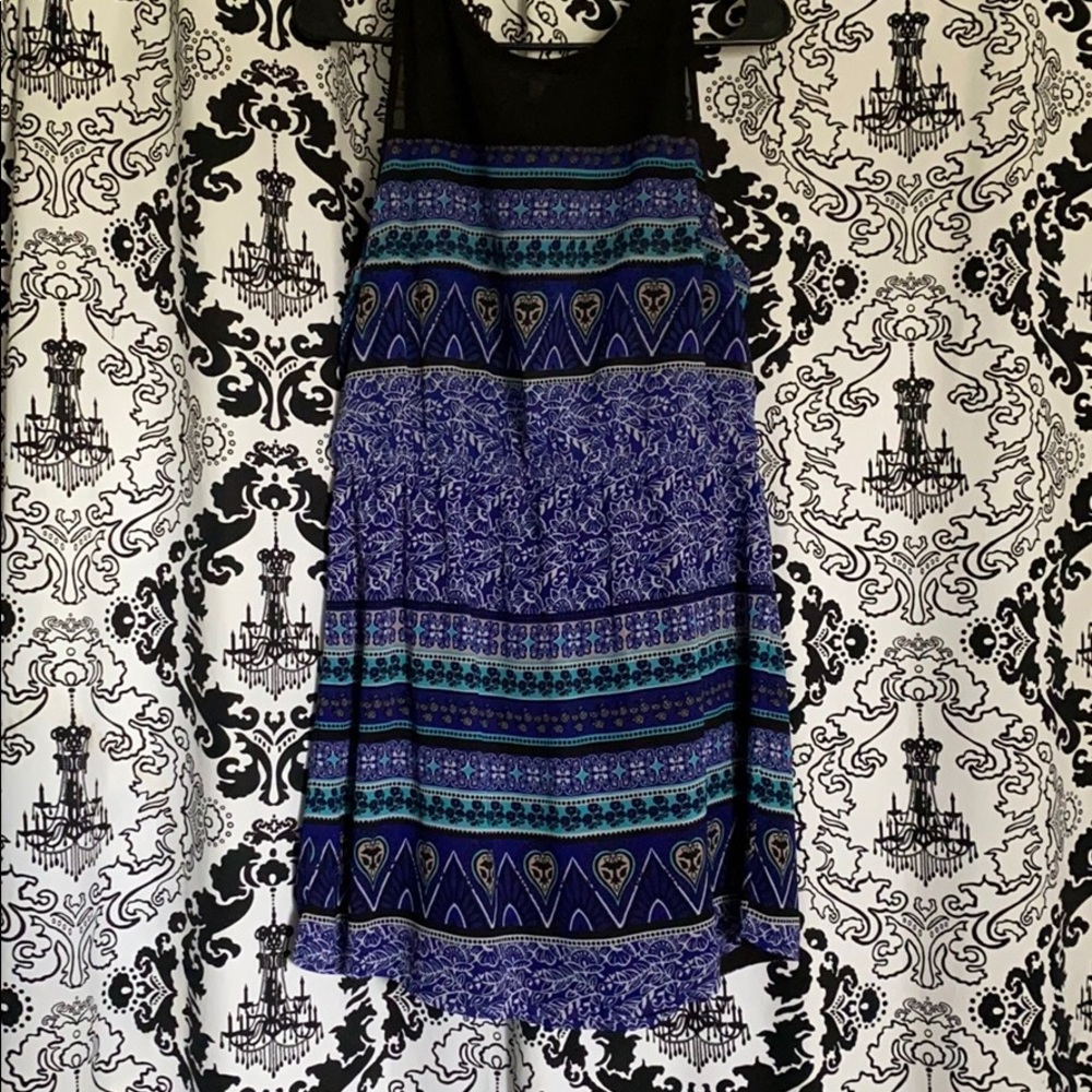 Blue and black dress
